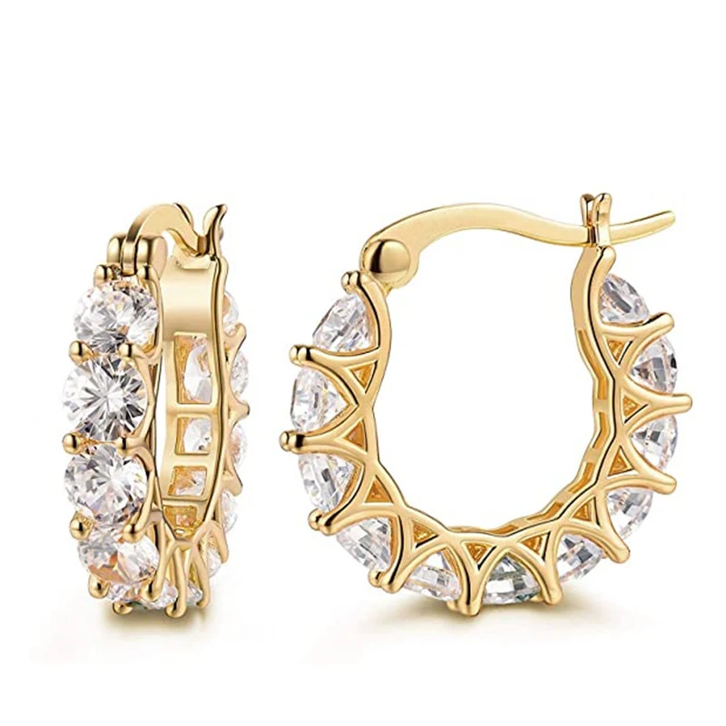 Crystal CZ Hoop Earrings — Women's