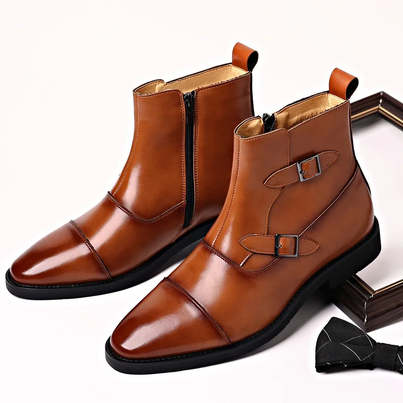 British Style Ankle Boots — Leather, Men's
