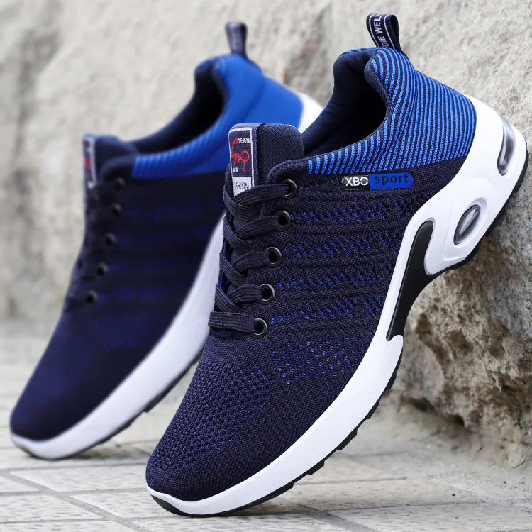Knit Air Cushion Sneakers — Breathable, Men's