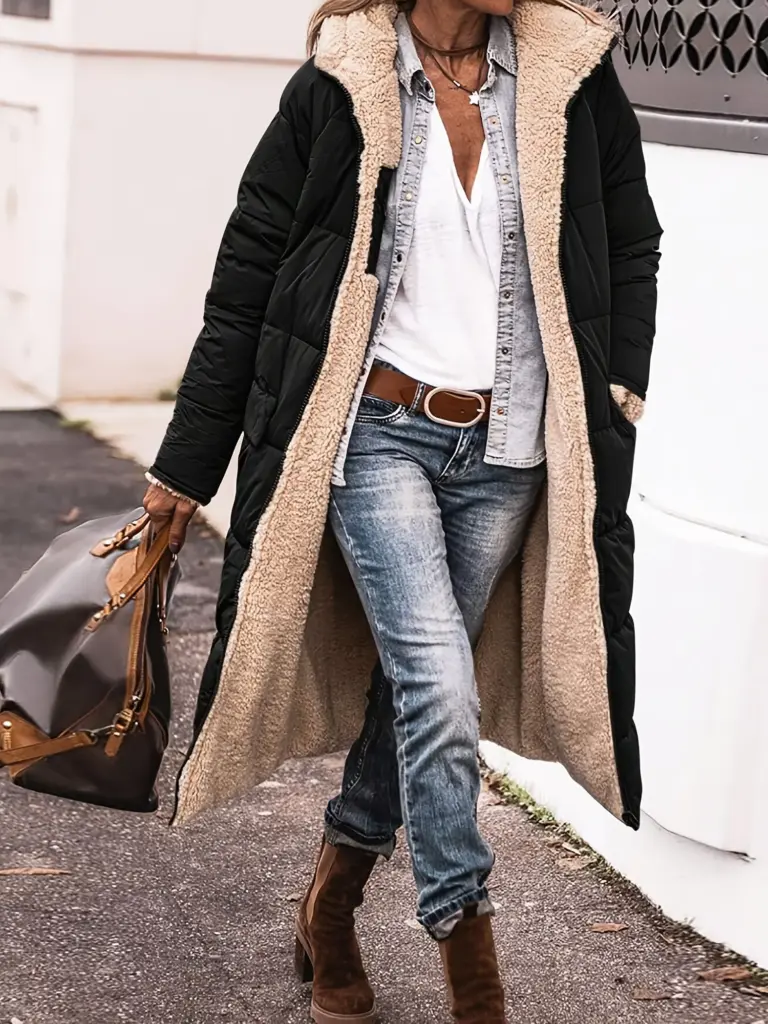 Reversible Hooded Puffer Coat — Fleece Lined, Women's