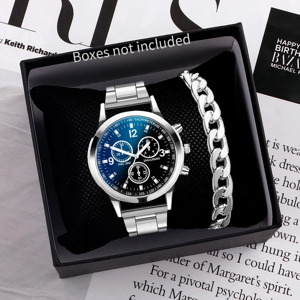 Steel Band Quartz Watch — Men's