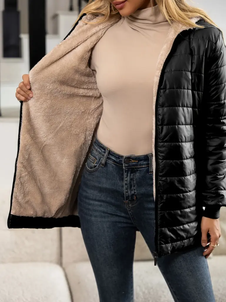 Hooded Cotton Jacket — Fleece Lined, Women's