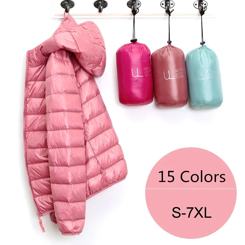 Packable Hooded Down Puffer — Plus Size, Women's
