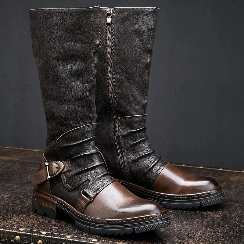 Victorian Medieval Ankle Boots — PU Leather, Men's