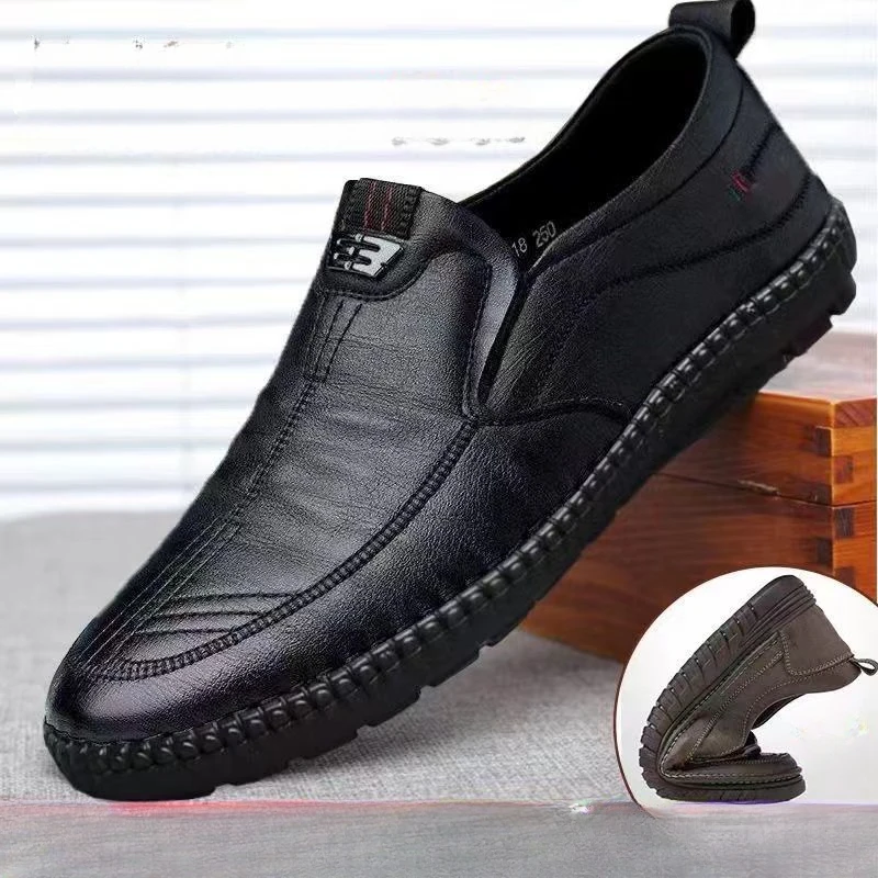 Breathable PU Leather Loafers — Men's