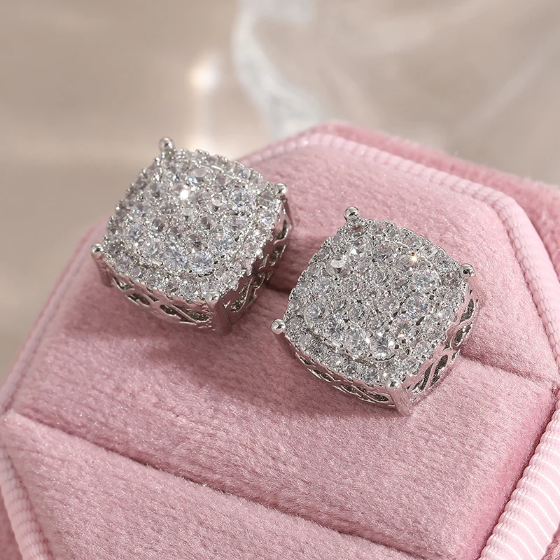 Square Stud Earrings — Unisex