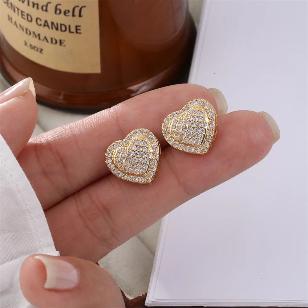Heart Stud Earrings — Gold & Silver, Women's