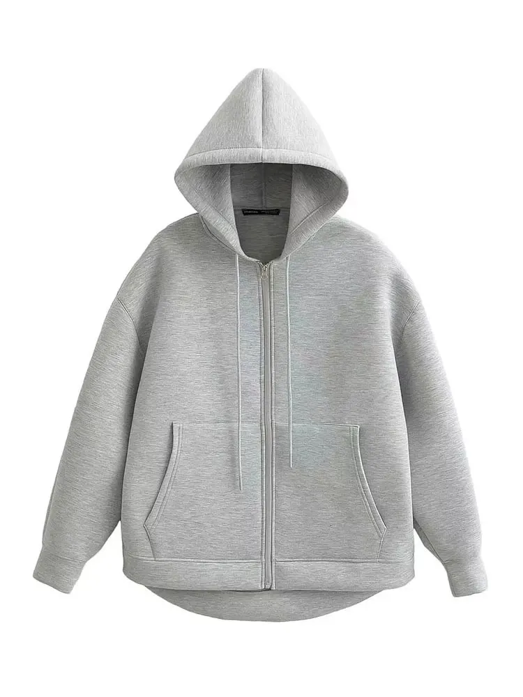 Hooded Zip Jacket — Gray, Women's