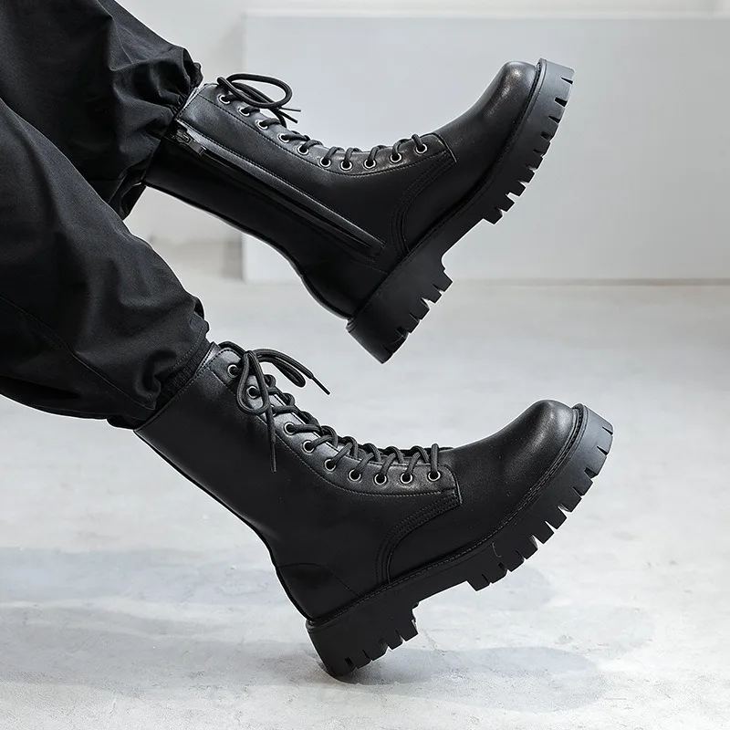 High-Top Motorcycle Boots — Men's