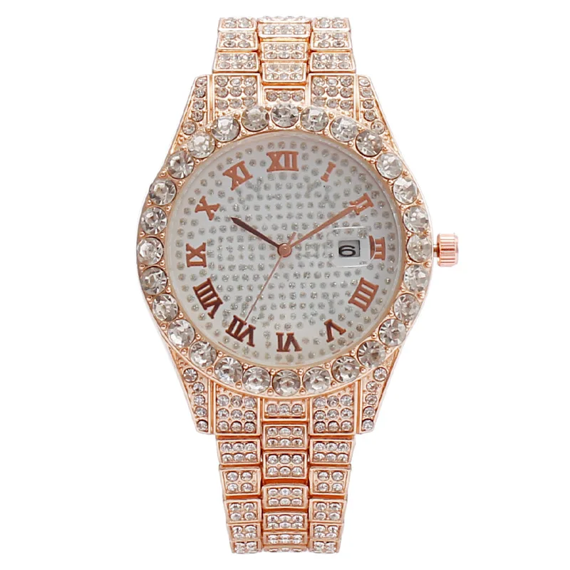 Diamond Roman Numeral Watch — Quartz, Women's