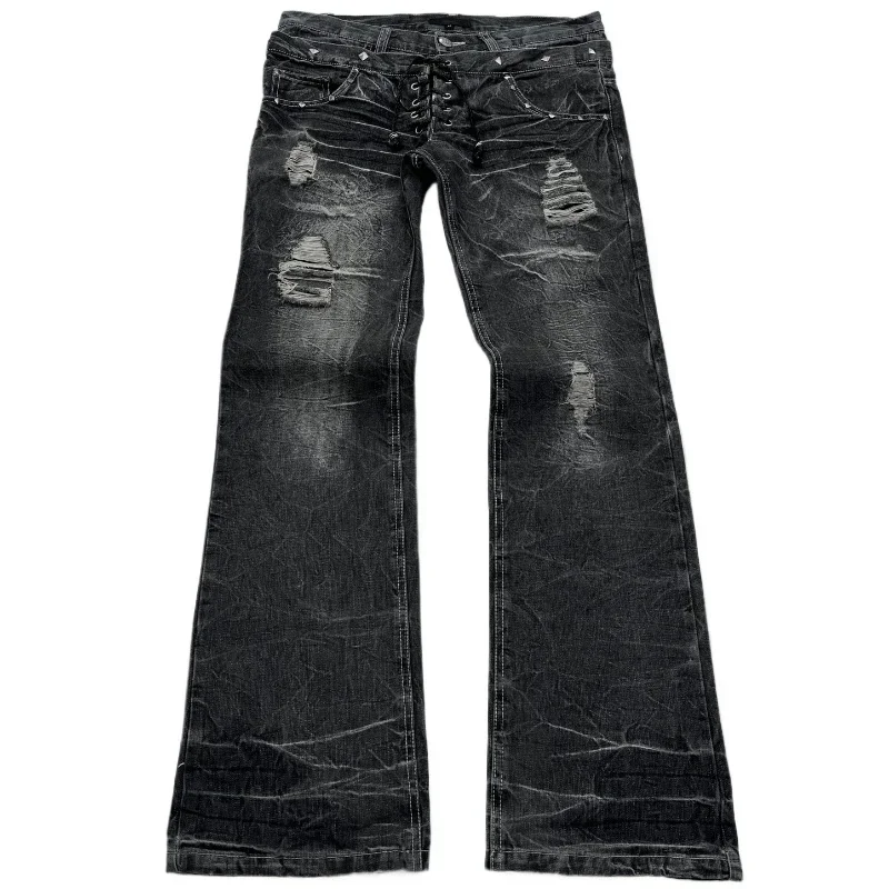 Lace-Up Micro Flare Jeans — Y2K, Women's