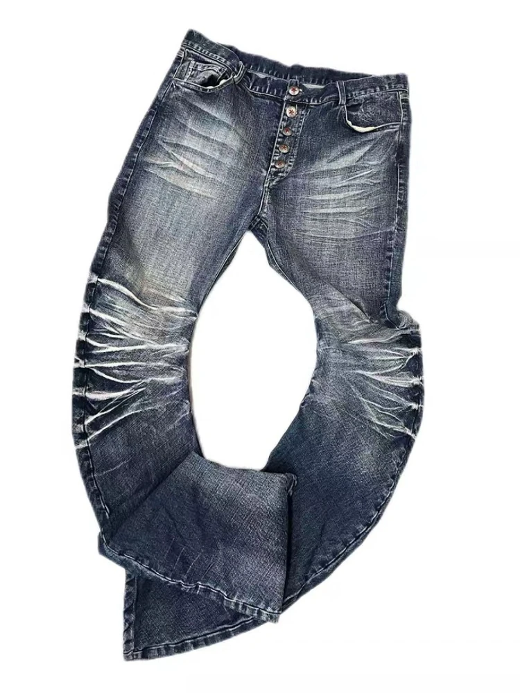 Y2K Bootcut Jeans — Distressed Denim, Unisex