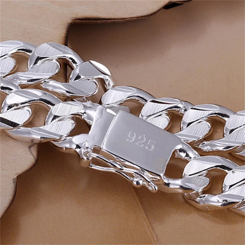 10MM Square Gem Bracelet — S925 Sterling Silver, Unisex
