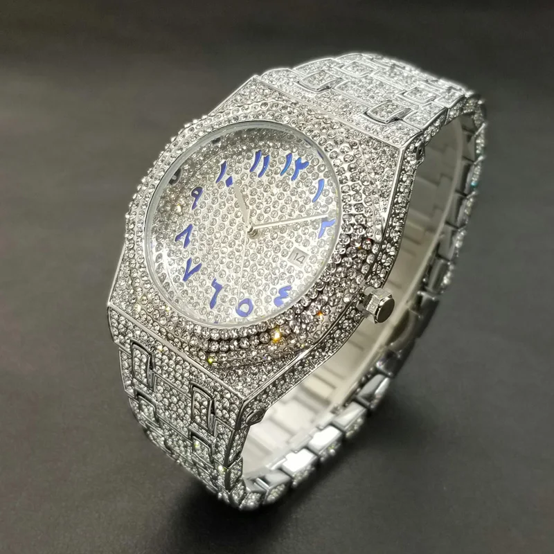 Arab Number Iced-Out Watch — Diamond, Men's