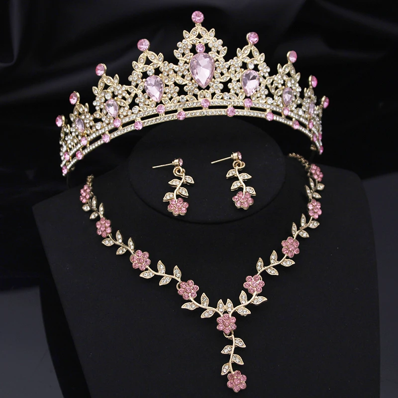 Rhinestone Tiara & Necklace Set — Bridal, Women's